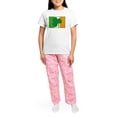 thumbnail image 4 of CafePress - Shamrock Ireland Flag Women's Light Pajamas - Women's Short Sleeve Print T-Shirt and Pants Light Cotton Pajama Set, 4 of 7