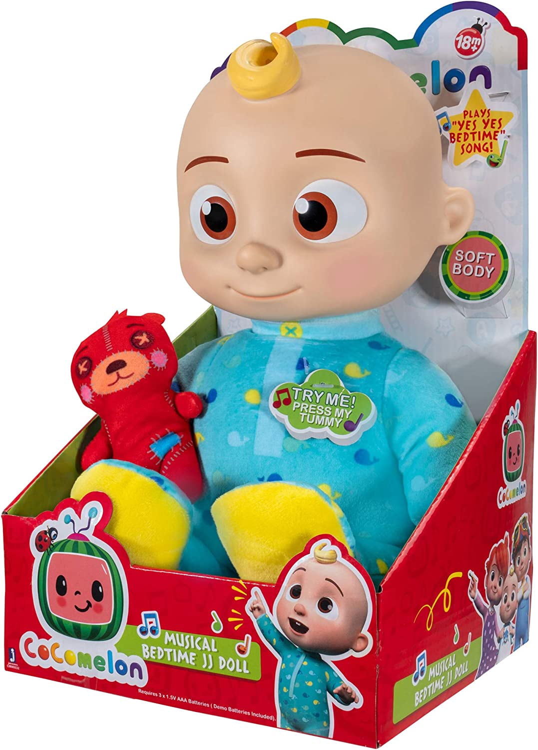Official Musical Bedtime JJ Doll, Soft Plush Body – Press Tummy and JJ Sings – Toys for Babies