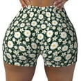 thumbnail image 2 of Haiem White Daisies and Bee No Front Seam Biker Shorts for Women Yoga Workout Gym Bike Shorts with Tummy Control Moisture-Wicking-Medium, 2 of 9