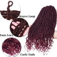 thumbnail image 4 of Benehair Goddess Locs Crochet Braids Boho Style Faux Locs Hair Extensions with Curly Ends Pre Looped Locs Synthetic for Women 16" Black Mix Burgundy, 4 of 9