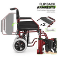Magshion *FDA APPROVED* Transport Wheelchair with Removable Flip Back