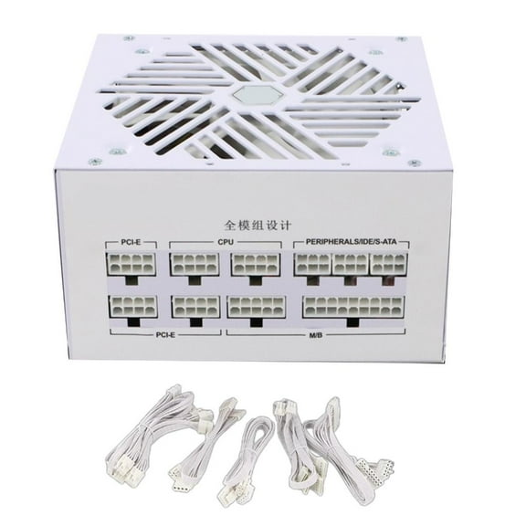 Yammee 110-240V Game Fonte White 850W Fully Modulars PSUs Computer Gamer Power Supply