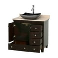 thumbnail image 7 of Acclaim 36 inch Single Bathroom Vanity in Espresso, White Carrera Marble Countertop, Pyra Bone Porcelain Sink, and No Mirror, 7 of 7