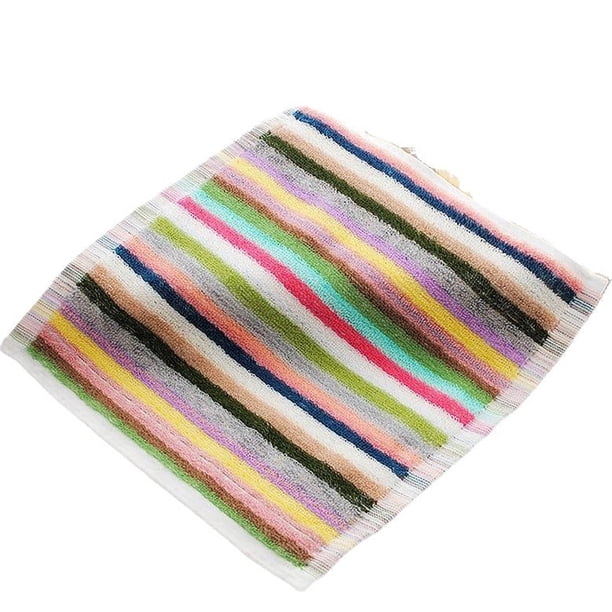 Juego de pañuelo y toalla, suave, absorbente, a rayas, versátil, para niños, servicio de té, limpieza, reutilizable, con estilo