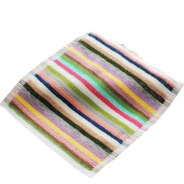 Striped Handkerchief & Towel Set for Home and Table Use – Absorbent Soft Versatile Cloths for Kids Tea Service Bar Countertops Daily Cleaning