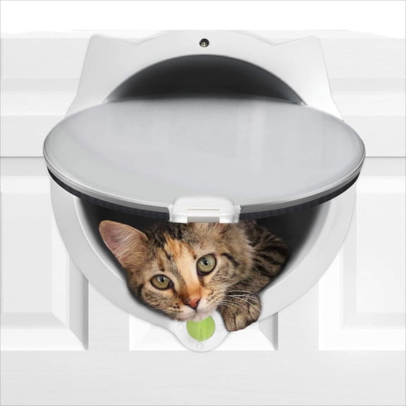 4-Way Adjustable & Weatherproof Pet Door for Cats & Small Dogs - Lockable Flap with Free In/Out, In Only, Out Only, or Fully Closed Modes