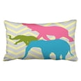 thumbnail image 1 of RYLABLUE Cute Elephant On Chevron Zigzag Yellow And Grey Polyester 20 x 30 Inch Rectangle Throw Pillow Covers With Hidden Zipper Home Sofa Cushion Decorative Pillowcases, 1 of 1
