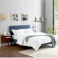 thumbnail image 3 of Base de Cama Queen Nooz con Cabecera Nooz Geometric Tapizada Azul, 3 of 6