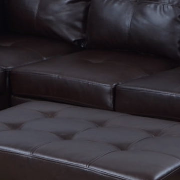Raphael Faux Leather Left Facing Sectional Sofa With Ottoman Multiple Colors Com Raphael Faux Leather Left Facing, Stacey Leather Modular Sectional Sofa