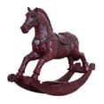 thumbnail image 4 of Rocking Horse Statue Creative Animal Photo Props Collections Art Ornament Horse Red, 4 of 9