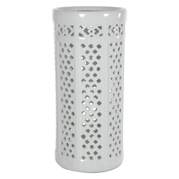 Red Lantern 17" Carved Lattice Decorative Umbrella Stand