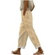 thumbnail image 1 of Amzcrzy Pantalones De Lino Mujer Capri Rayas Moda Pierna Recta Ligeros Holgados Casuales Playa Vacaciones Verano Con Bolsillos Tallas S-2XL Amarillo, 1 of 5