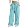 thumbnail image 2 of Generic Girls Sweatpants Baggy Barrel Pants Teen Wide Leg Open Bottom Casual Drawstring Soft Sweat Pant Straight Leg Joggers Pockets, 2 of 8