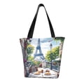 thumbnail image 1 of Balery Parisian Cafe With Eiffel Bolsa de Hombro con Diseño, Bolsa Grande y Duradera, Bolsa Versátil para Compras, 1 of 6