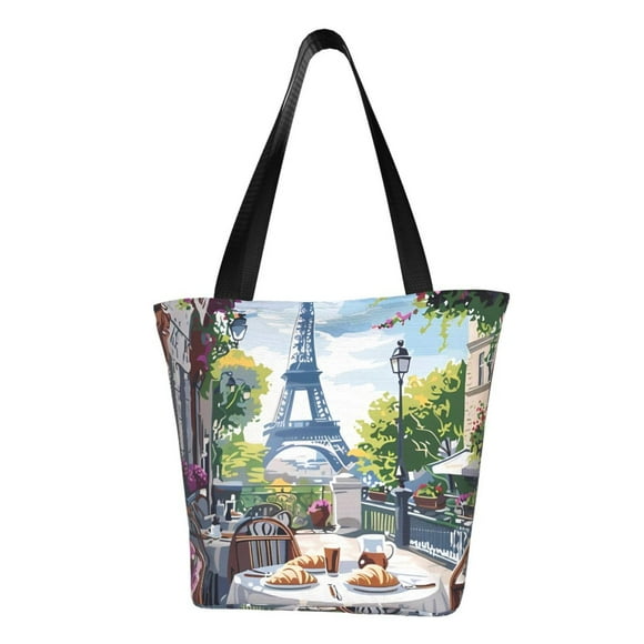 Disketp Parisian Cafe With Eiffel Bolsa de Hombro Casual para Mujer, Bolso Cruzado para Compras, Viajes y Uso Diario
