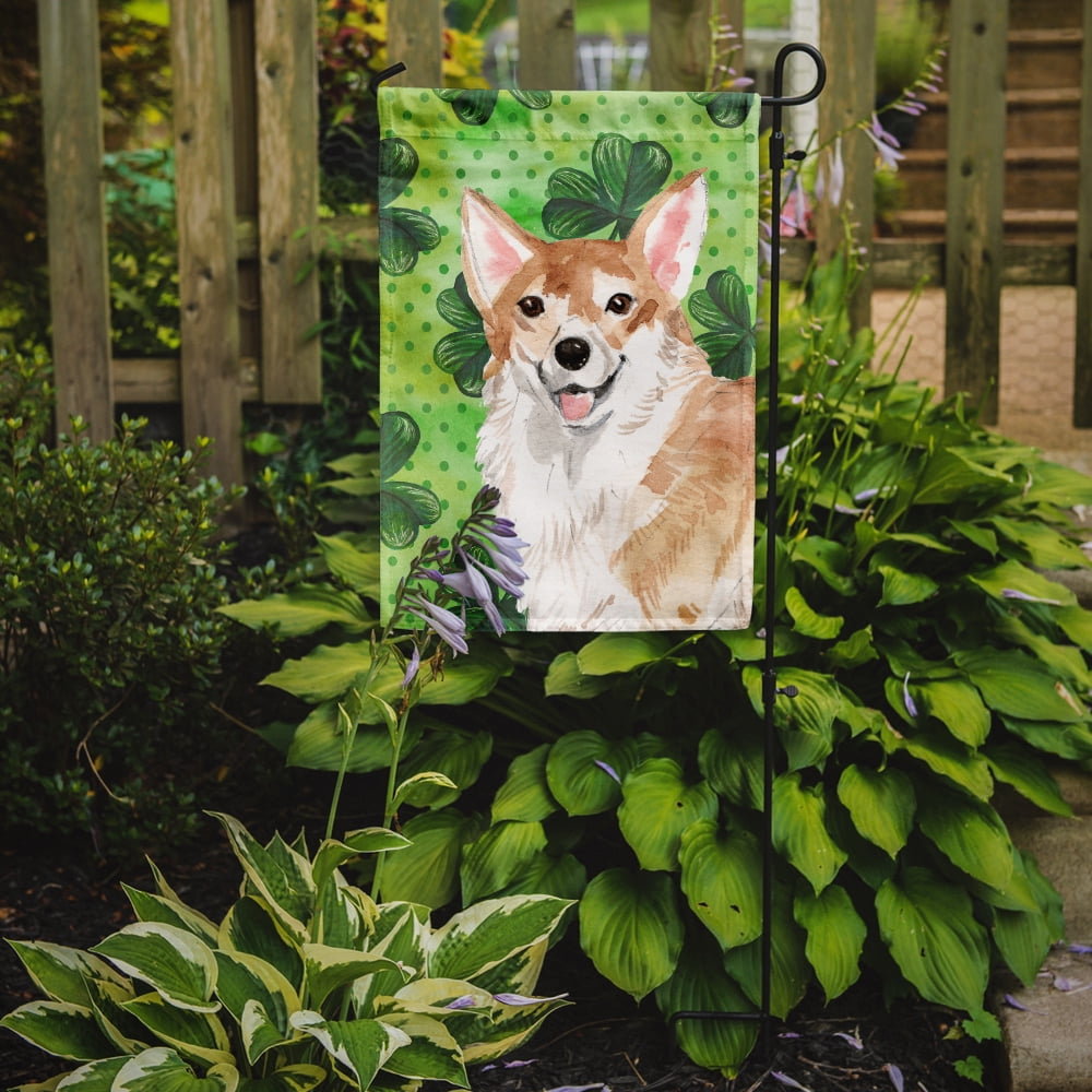 Corgi St. Patricks Garden Flag