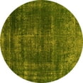thumbnail image 1 of Ahgly Company Machine Washable Indoor Round Oriental Yellow Industrial Area Rugs, 6' Round, 1 of 4