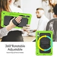 thumbnail image 5 of 3 Layer Case for Samsung Galaxy Tab S9 Plus/S9 FE Plus 12.4" 2023, for Kids Heavy Duty Protective Case with Screen Protector & Stylus Holder & 360 Rotating Stand Hand/Shoulder Strap, Green, 5 of 10