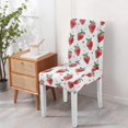thumbnail image 3 of Set of 4 Strawberries Print Dining Chair Covers Sweet Red Berry Theme Washable Polyester Stretch Slipcovers Removable Protector for Fresh Home Style, 3 of 6