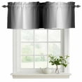 thumbnail image 2 of Black White Valances for Windows, Decorative Rod Pocket Window Valance Curtains, Gradient Gray Monochrome Minimalist Stripe Short Curtain Drapes for Kitchen/Living Room, 2 Panels, 42" W x 12" L, 2 of 8
