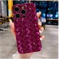 thumbnail image 1 of GHSDFBB Compatible with iPhone 12 Pro Max Case-6.7 Inch, Fashion 3D Woven Pattern Plating Phone Case, Grid Printed case for Women Girls Soft Silicone Shockproof Camera Protective Back Cover-Hot, 1 of 7