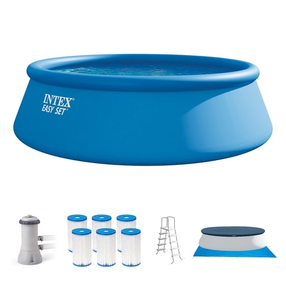 Intex Piscine hors Terre Easy Set 15 Pieds x 48 Pouces avec Trousse et 6 Filtres de Rechange