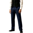 thumbnail image 5 of Business Casual Mens Pleated Front Dress Pants Button Elastic Waist Straight-Leg Golf Trousers Dad Gifts, 5 of 7