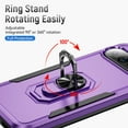 thumbnail image 3 of for Google Pixel 9 Pro XL Case, Slim Fit Military Grade Drop Tested Dual Layer Shockproof Case with 360 Ring Holder Kickstand Protective Rugged Car Magnetic Non-Slip Phone Case,Purple+Black, 3 of 10