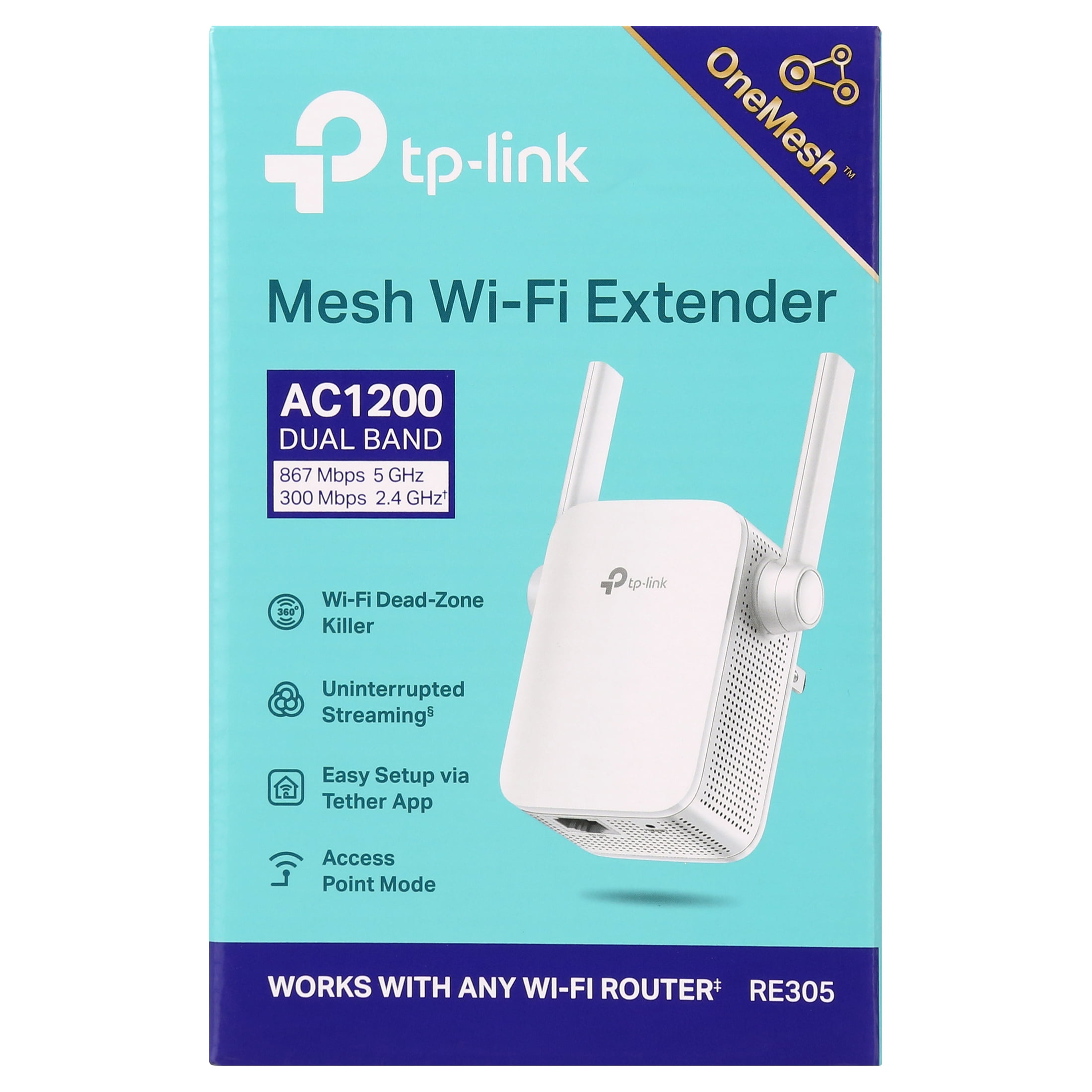 TP-Link RE305 AC1200 Wi-Fi Range Extender (works with any router or WiFi system)