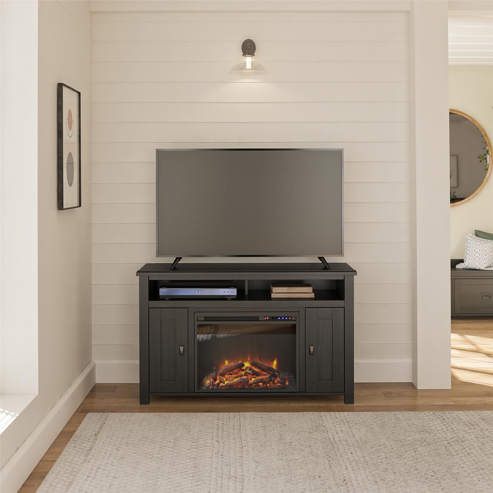 Woven Paths Scandi Farmhouse Electric Fireplace TV Console for TVs up
