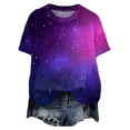 thumbnail image 6 of larppty Womens Shirts Short Sleeve 3D Print Funny Colorful Fashion Tee Shirts for Women (Dark Purple, L), 6 of 6