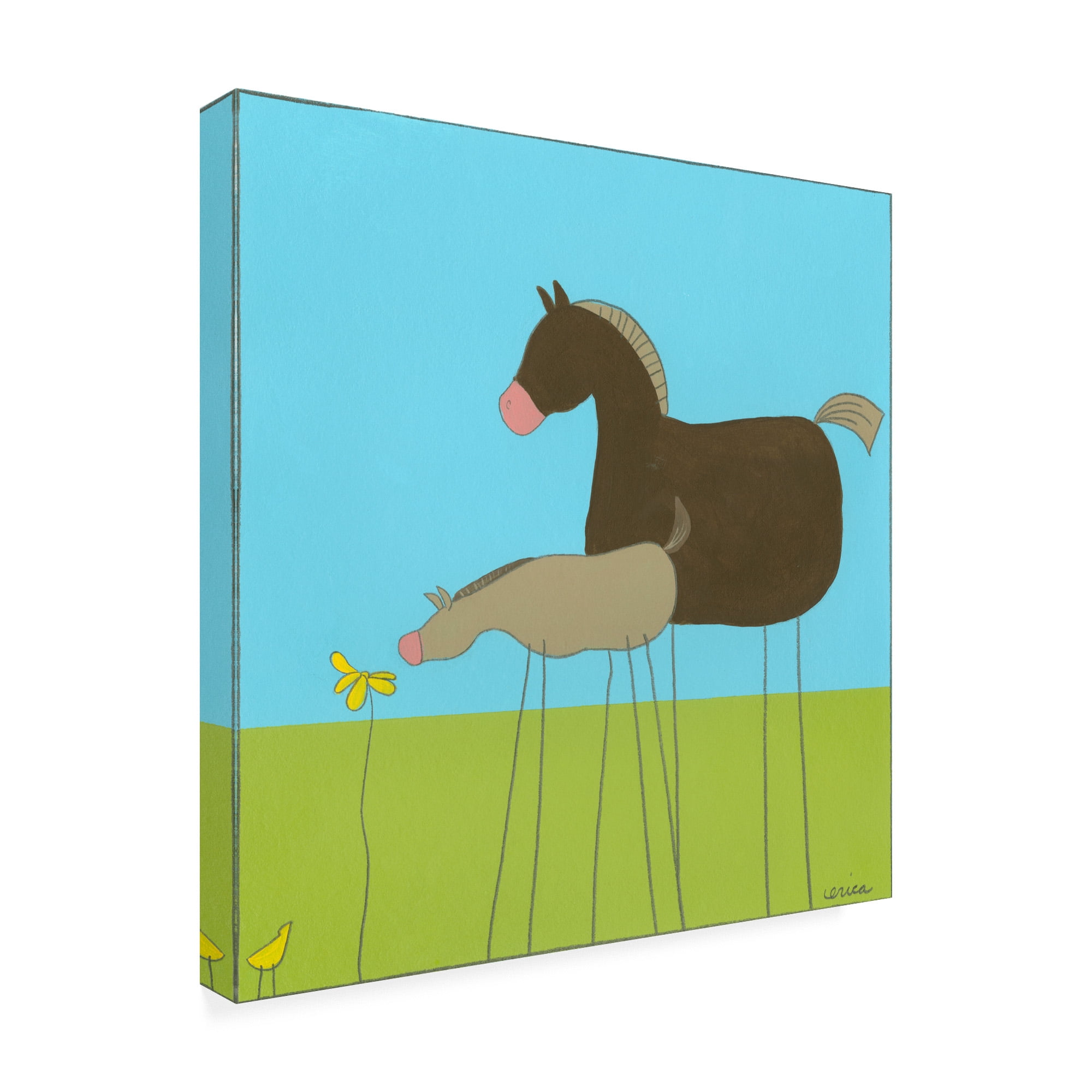 Trademark Fine Art 'Stick leg Horse II Childrens Art' Canvas Art by June Erica Vess