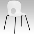 thumbnail image 2 of BizChair 770 lb. Capacity Designer White Plastic Stack Chair with Black Frame, 2 of 12