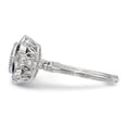 thumbnail image 3 of White Sterling Silver Ring Band Fashion Open Back Cubic Zirconia CZ Round Clear Sapphire, Lab Created Blue, 3 of 4