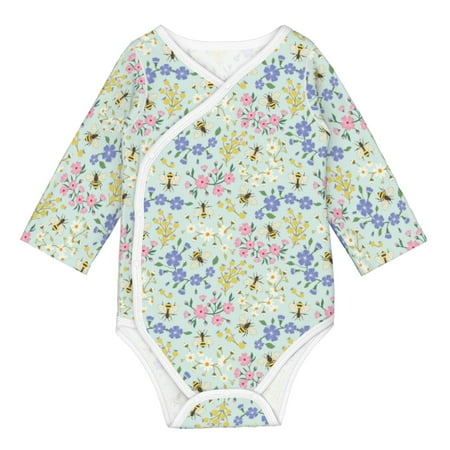 

Tebeau Honey Bees And Flowers Print Baby Long Sleeve Bodysuit Long Sleeve Onesies Romper For Girls Boys Clothes Baby Onesies-18 Months
