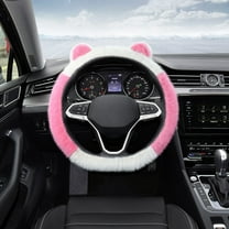 CxhicLuv Plush Steering Cover, Winter Wheel Grip Cute Ear Design, Warm, Elastic – Ideal for Cold Weather, Daily Driving Women, Cute Style Lovers