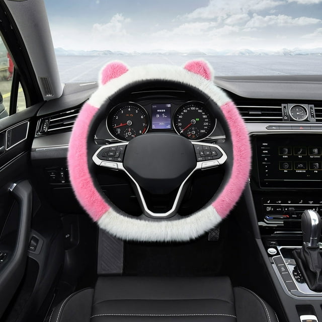 HOZADOIE Steering Wheel Cover Car Electronics Car Steering Wheel Cover Plush Warm Winter Steering Wheel Cover Supplies without Inner Ring Elastic Models