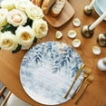 thumbnail image 3 of Christmas Round Placemats Set of 4 Snowflake Eucalyptus Leaves Place Mats Woven Placemat Winter Blue Berry Floral Wood Circle Braided Table Mat for Kitchen Dining Table Party Home Decor 15 Inch, 3 of 8