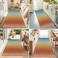 thumbnail image 4 of Hallway Runner Rug 2'x6', Orange Yellow Green Ombre Kitchen Runner Rugs Non-Slip Carpet Mats, Modern Art Aesthetics Abstract Bedside Rugs Runners Washable Floor Carpet for Bathroom Laundry Room, 4 of 8
