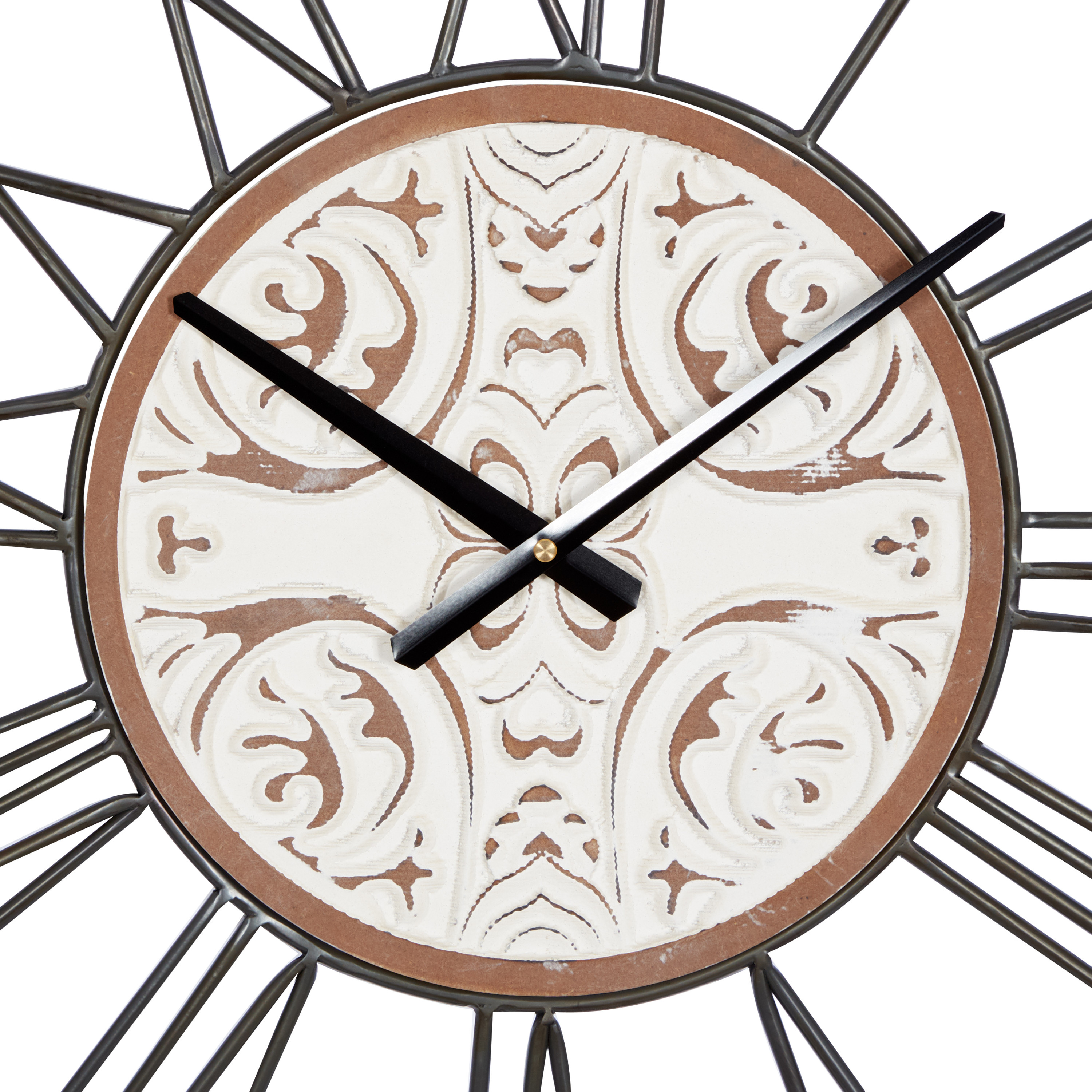DecMode 29 In. White Farmhouse Wall Clock