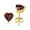 Dark Red, variant on 14k Yellow Gold Plated 4 Carat Heart Created Ruby Stud Earrings