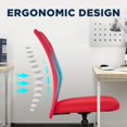 thumbnail image 3 of FDW Ergonomic Armless Office Chair with Adjustable Height, Lumbar Support for Adults(Red), 3 of 7