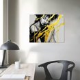 thumbnail image 3 of COMIO Black Gold and White Abstract Canvas Wall Art Gray and Gold Marble Artwork Black Marble Poster Abstract Painting Lines Yellow Canvas Black and Gold Marble Print Gold Foil Pictures 16x12inch, 3 of 4