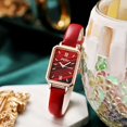 thumbnail image 2 of Women's Vintage Square Dial Belt Watch with Adjustable Buckle, Retro Style Quartz Analog Watch, Ideal Gift for Her on Special Occasions, 2 of 3