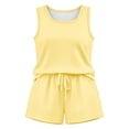 thumbnail image 3 of WAYUTE Womens Sets 2 Piece Outfits Summer Solid Color Vest Tank Top and Shorts Sports Athletic Breathable Casual Wear, 3 of 3