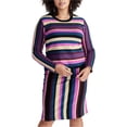 thumbnail image 1 of Rachel Roy Womens Metallic Striped Pullover Sweater, Purple, Plus Size, 3X, 1 of 1
