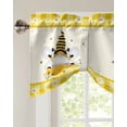 thumbnail image 2 of Tie Up Valance Curtain for Kitchen,Farm Honeybee Gnome Rod Pocket Short Curtains Adjustable Tie-Up Shade Valances,Daisy Flower Yellow Buffalo Plaid Window Treatment for Bathroom Living Room Bedroom, 2 of 8