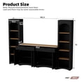 thumbnail image 3 of 3-Piece Large TV Stand with Bookshelves for TVs up to 70", Wall Unit Entertainment Center with 2 Storage Cabinets, 2 Drawers and Adjustable Shelves, TV Hutch for Living Room, Black, 3 of 9