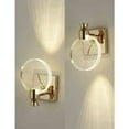 thumbnail image 3 of Snow-Crystal Wall Sconce, Luxury Nordic Style Indoor Wall Light, Creative Round Wall Lamp for Bedroom, Bedside, Living Room, Bathroom, Dresser, Corridor(Gold, Small), 3 of 5