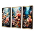 thumbnail image 3 of Designart "Aquariums captivate Waters Pointillism" Aquariums Framed Wall Art Set Of 3 - Coral Aquariums Frame Canvas Set For Living Room Decor, 3 of 7